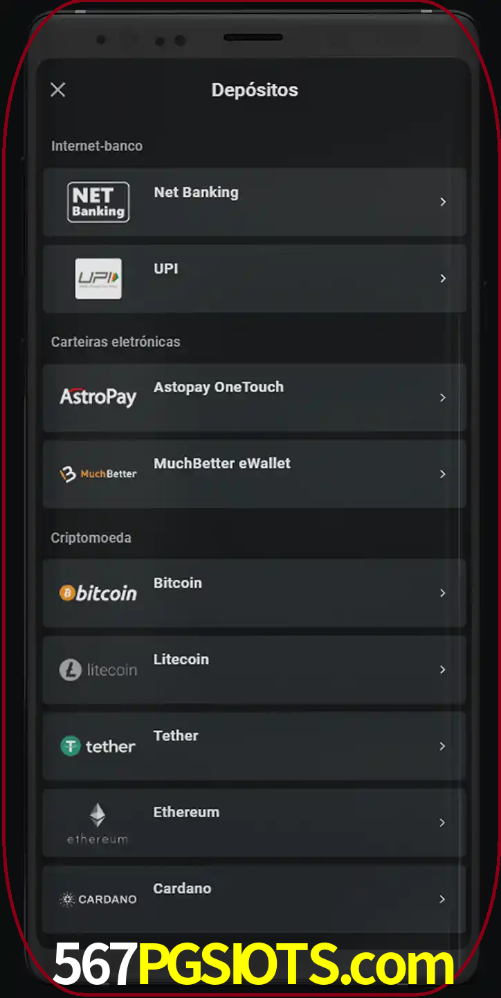 Você pode usar métodos alternativos de depósito.