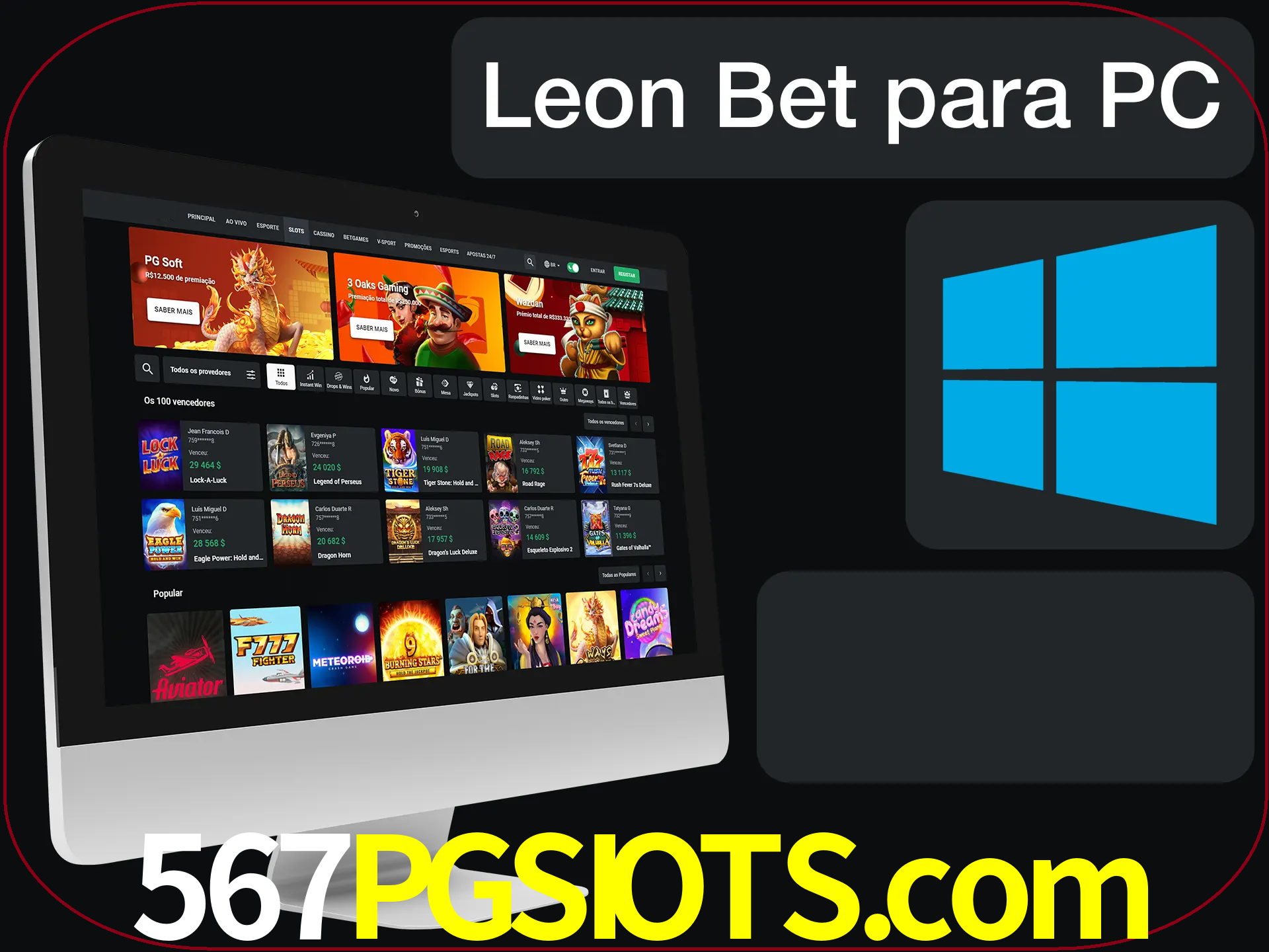 Aposte e jogue em nosso cassino usando o PC.